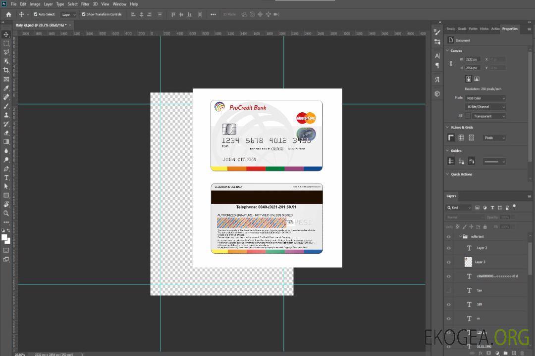 Mastercard de la banque ProCredit de Roumanie template